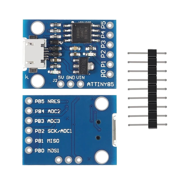 Alt view image 7 of 10 - ACEIRMC 8pcs Digispark Kickstarter Mini ATTINY85 USB Development Board Module Compatible for Arduino IDE 1.0