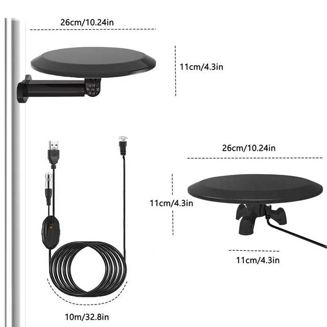 Alt view image 7 of 10 - Long Range Omni Directional Outdoor TV Antenna, Outdoor/Indoor Antenna for Smart TV, with 35ft coaxial Cable, for Attic/Camper/RV/Boat