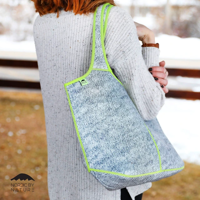 Alt view image 8 of 10 - Nordic By Nature Women's Soft Tote Shoulder Bag Neoprene Handbag Laptop Computer Travel Bag Purse (Grey Melange/Neon)