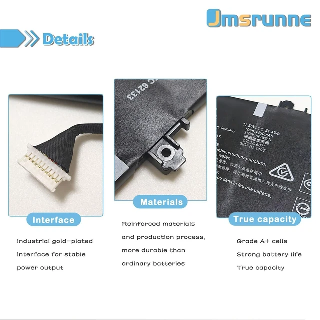 Alt view image 8 of 10 - AD03XL TPN-I128 Laptop Battery for HP Envy 13-ad 13-ad100 13-ad000 13-ad0xx 13-ad1xx 13-ad008nw 13-ad002nf 13-ad000nf 13-ad002ng 13-ad003ng 13-ad012na 13-ad013na 13-ad014na 13-ad015na HSTNN-DB8D