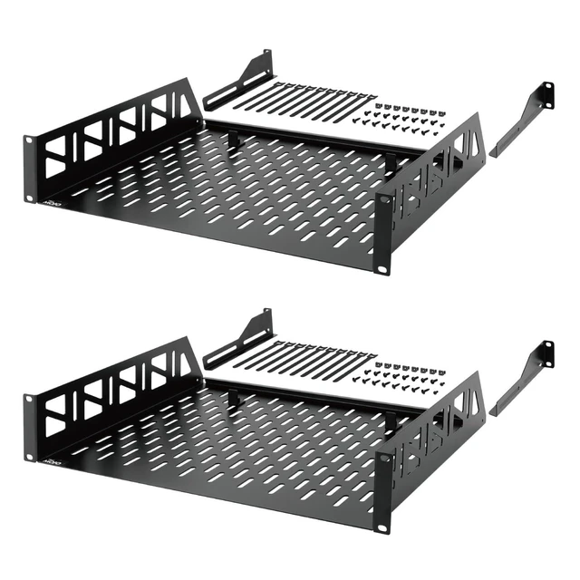Alt view image 6 of 10 - Tecmojo 2U Rack Shelf,19 inch Server Rack Shelf 14 inch Depth,Weight Capacity 110Lbs/50kg,Rack Mount Shelf for 19" Network Racks & Cabinets,with Complete Accessories (2Pack)