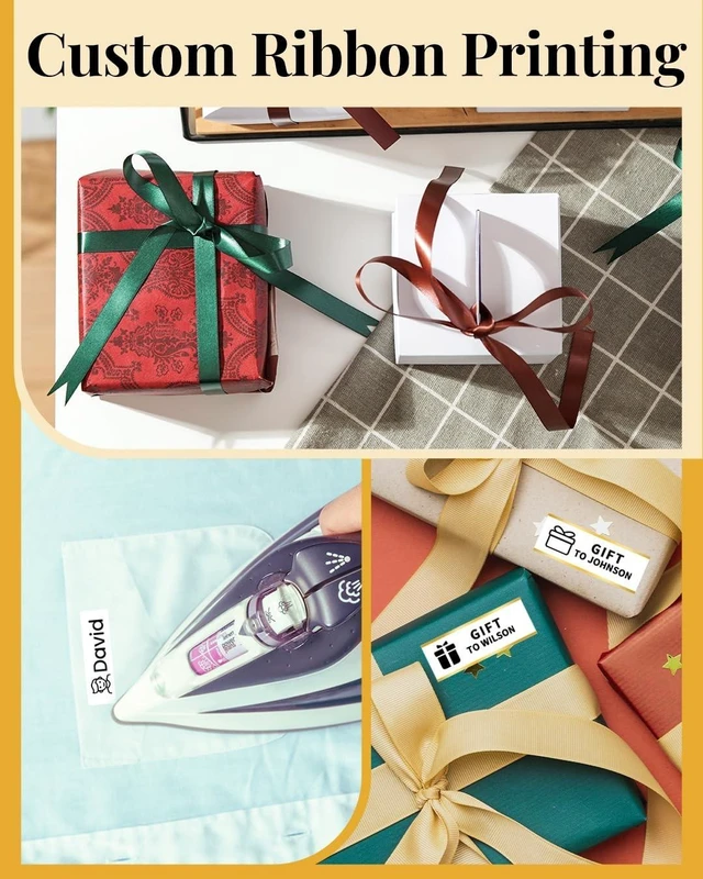 Alt view image 10 of 10 - Phomemo Ribbon Label Printer, P15 Custom Text/Icon Mini Bluetooth Portable Label Maker Machine with Tape for Gift, Christmas Decorations, Cloth Tags, DIY Crafts, Wedding Bouquets, Party Favors