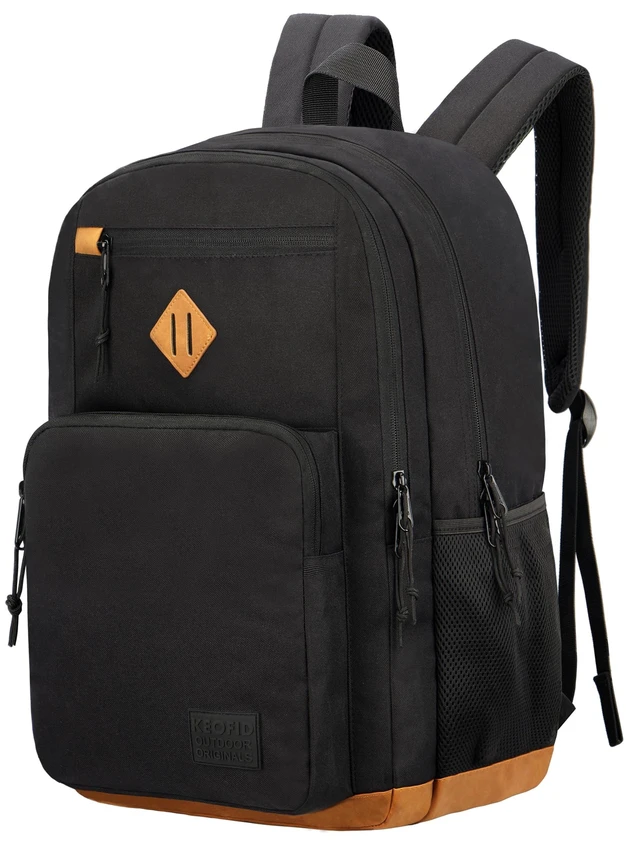 Alt view image 6 of 10 - KEOFID Classic Travel backpack for Men and Women, Anti Theft Laptop Backpack for Work, Large Bag for College, Water Resistent(Black 19inches)