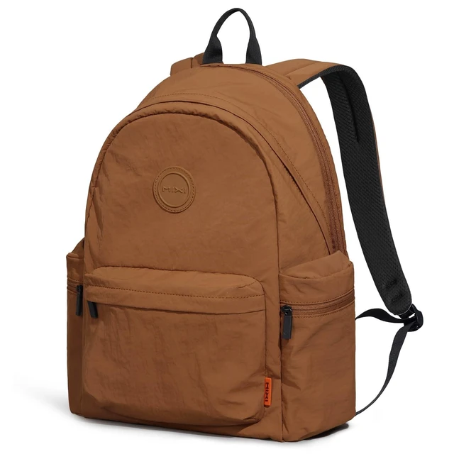Alt view image 6 of 10 - mixi Outdoor Lightweight Backpack Casual Carry On Laptop Backpack Travel Bookbag for Women Men, Water Resistant Durable Hiking Bag for Camping Weekender Sports College Work, 17 Inch, Brown