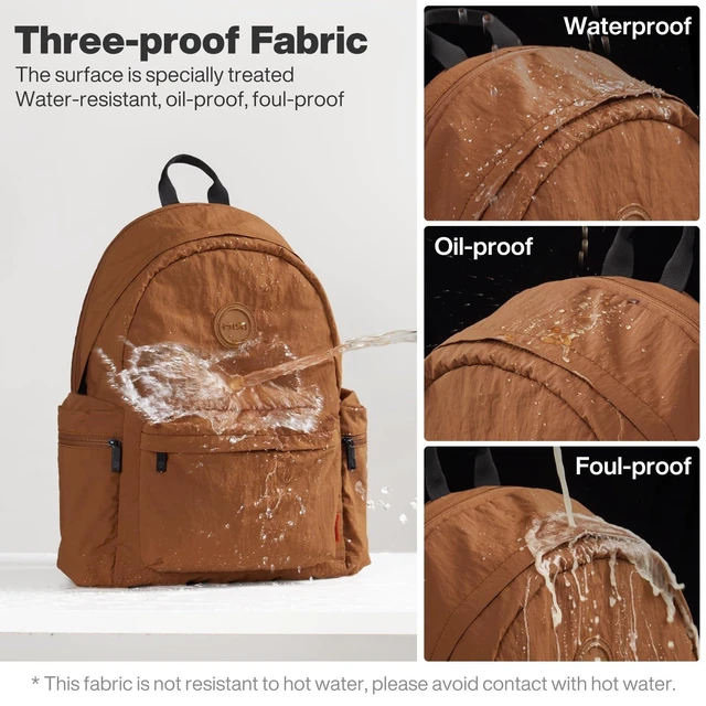 Alt view image 9 of 10 - mixi Outdoor Lightweight Backpack Casual Carry On Laptop Backpack Travel Bookbag for Women Men, Water Resistant Durable Hiking Bag for Camping Weekender Sports College Work, 17 Inch, Brown
