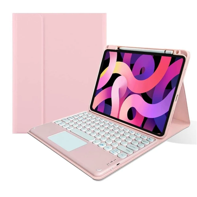 Alt view image 6 of 10 - kaitesi Touch Keyboard Case for iPad A16 (11th Gen 11" 2025)/ iPad 10th Generation 2022 10.9" Case with Touchpad Detachable Keyboard Slim Leather Folio Cover (Light Pink)