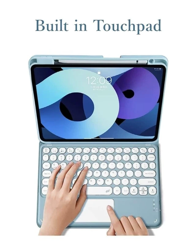Alt view image 9 of 10 - kaitesi Touch Keyboard Case for iPad A16 (11th Gen 11" 2025)/ iPad 10th Generation 2022 10.9" Case with Touchpad Detachable Keyboard Slim Leather Folio Cover (Light Pink)