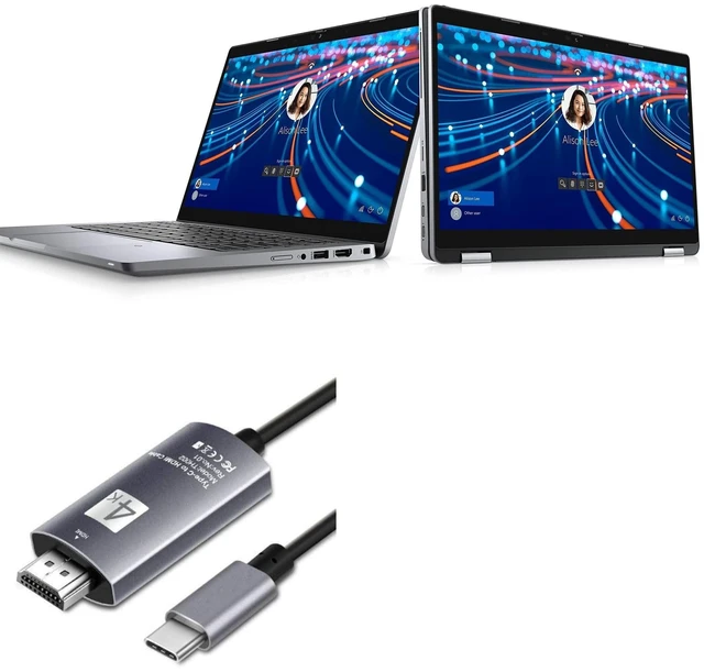 Alt view image 6 of 10 - BoxWave Cable Compatible with Dell Latitude 5320 2-in-1 - SmartDisplay Cable - USB Type-C to HDMI (6 ft), USB C/HDMI Cable - Jet Black