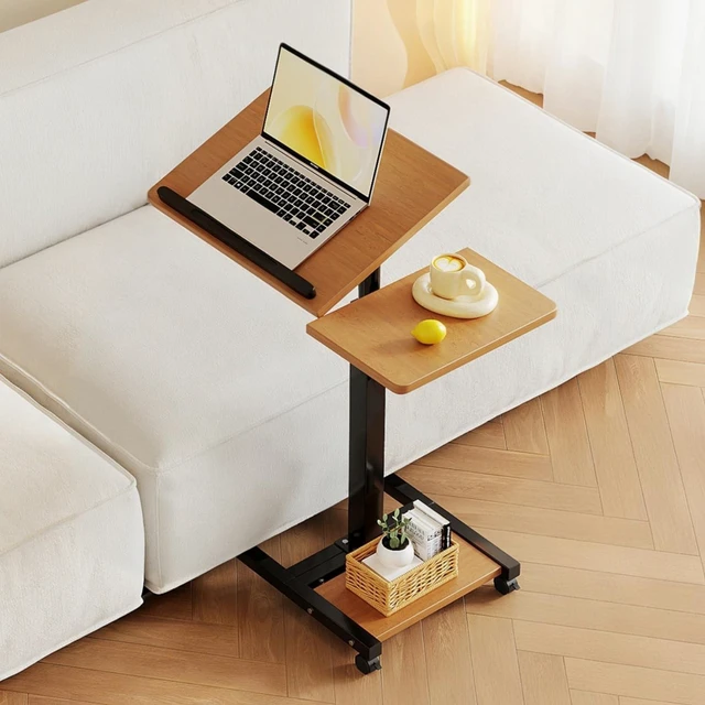 Alt view image 6 of 10 - Furist Mobile Adjustable Height Laptop Stand PC Computer Portable Notebook Swivel Laptop Desk Rolling Table Desk Cart Tiltable with Wheels Casters& Mouse Pad Table