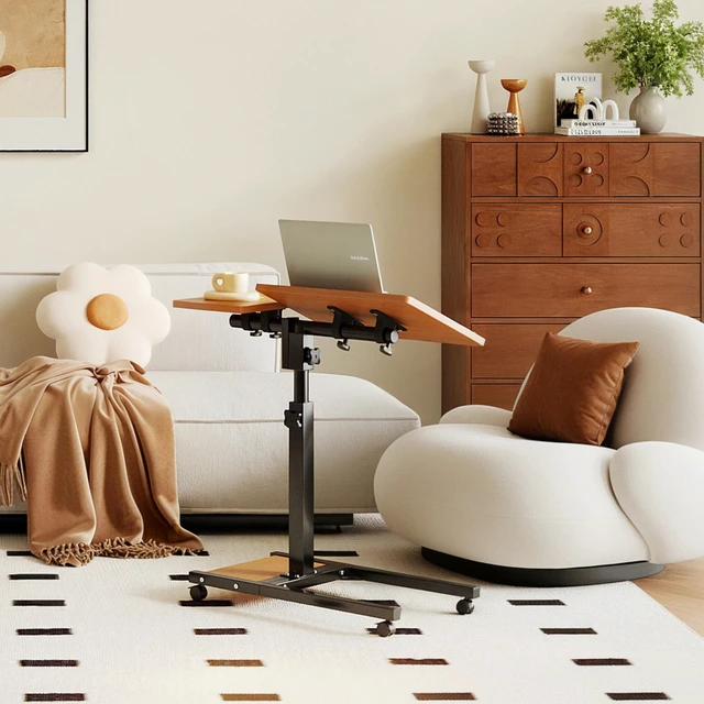 Alt view image 8 of 10 - Furist Mobile Adjustable Height Laptop Stand PC Computer Portable Notebook Swivel Laptop Desk Rolling Table Desk Cart Tiltable with Wheels Casters& Mouse Pad Table