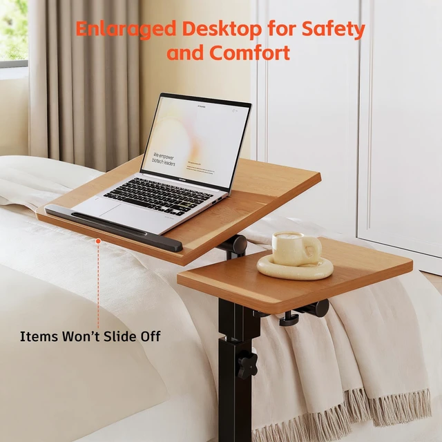 Alt view image 10 of 10 - Furist Mobile Adjustable Height Laptop Stand PC Computer Portable Notebook Swivel Laptop Desk Rolling Table Desk Cart Tiltable with Wheels Casters& Mouse Pad Table