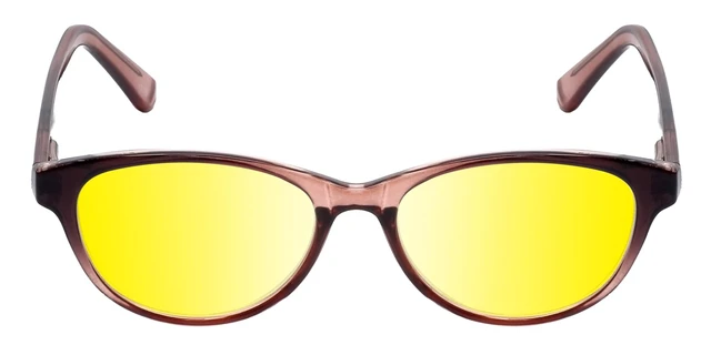 Alt view image 10 of 10 - Medspex Corinne McCormack Polly Color Therapy Reading Glasses +2.00 Pink Black Fade/Gold Yellow Womens Fluorescent Light Sensitivity Chromotherapy Chakra Healing