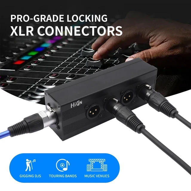 Alt view image 8 of 10 - HiCHN 3Pin XLR 1 Female to 4 Male Splitter Converter, 4Way XLR Single Input to Four Output Parallel Connection Adapter, One Input to 4 Output Audio DMX Adapter