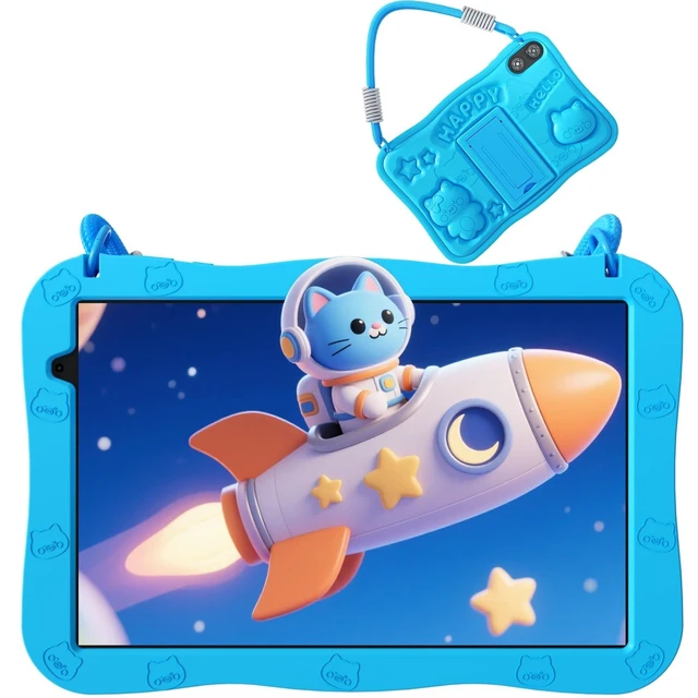 Alt view image 6 of 10 - VOLENTEX 10 Inch Kids Tablet with Lanyard Case, Android 15 Tablets for Age 3-12, 32GB Educational Pad, 5G WIFI6,Parental Control, Dual Camera, 6000mAh, Bluetooth (Blue)