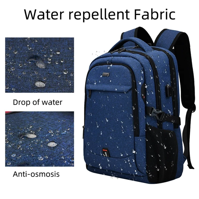 Alt view image 9 of 10 - DUSLANG 17 Inch Laptop Backpack for Travel Water Resistant College Backpack for Men Women Laptop Bag with USB Charging Port,Blue