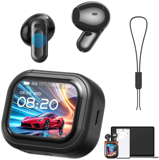 Alt view image 6 of 10 - NE20 Real-Time AI Translation Earbuds, 2026 Audifonos Traductores Ingles Espanol Headphones, LCD Touch Screen Bluetooth 6.0, 135 Languages 3-in-1 Music/Call, 60H Playtime for Travel Business (Black)