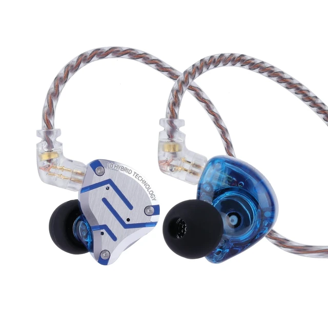 Alt view image 6 of 10 - Linsoul KZ ZS10 Pro, 4BA+1DD 5 Driver in Ear Monitor, HiFi Wired Earbuds, Gaming Earbuds, Hybrid IEM Earphones with Stainless Steel Faceplate, Detachable Cable for Musician(Without Mic, Glare Blue)
