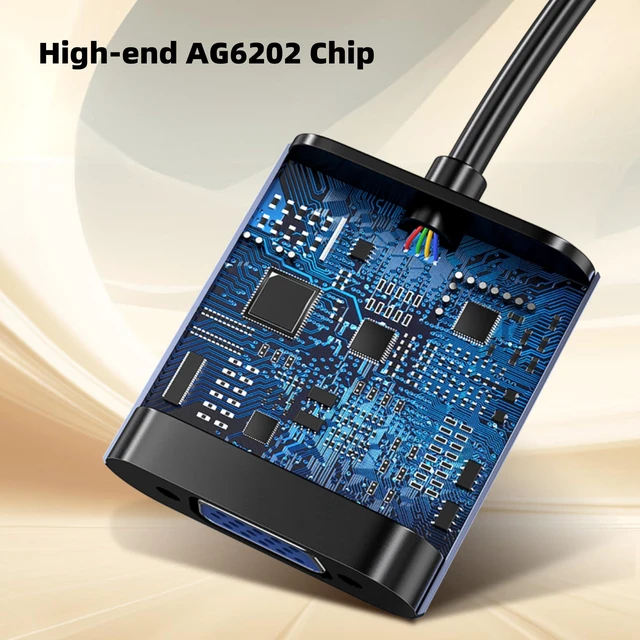 Alt view image 7 of 10 - biaze AG6202 Chip HDMI to VGA Adapter, 1080P Video Converter for Laptop PC TV Monitor Projector, Gold Plated Connector Cable (10pack)