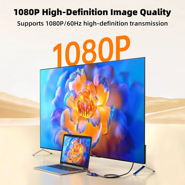 Alt view image 8 of 10 - biaze AG6202 Chip HDMI to VGA Adapter, 1080P Video Converter for Laptop PC TV Monitor Projector, Gold Plated Connector Cable (10pack)
