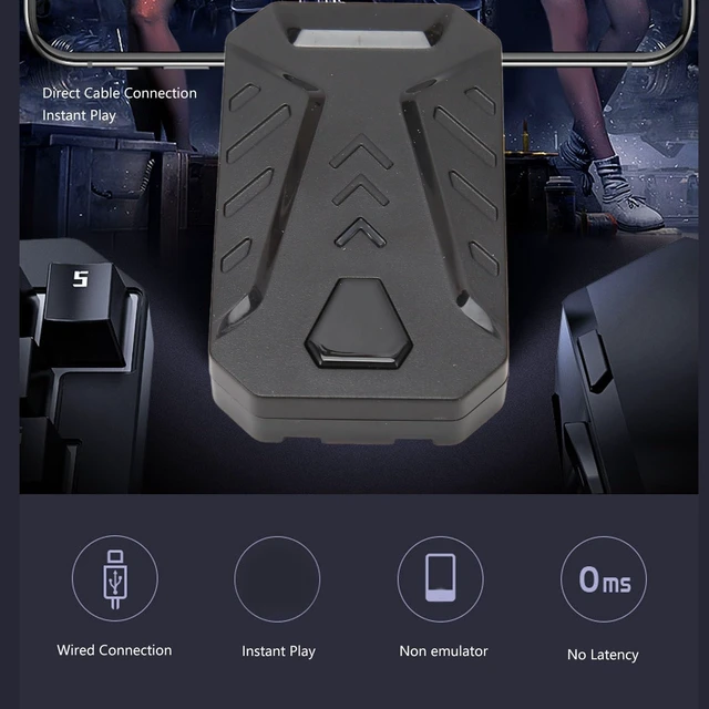 Alt view image 9 of 10 - Luocute Keyboard and Mouse Converter Set, RGB One Handed Gaming Keyboard and Mouse Combo with Wired Adapter for Mobile Games, PC Gaming Keyboarding, Plug and Play