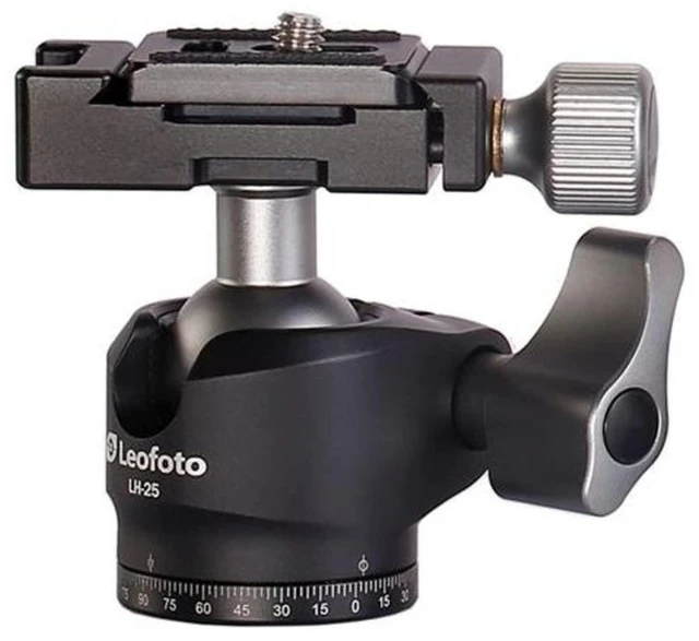 Alt view image 5 of 8 - Leofoto - LH-25 Tripod Head with PU-25 Quick Release Plate - Ultra Light and Small - Load Capacity: 6 kg - LH-25+PU-25