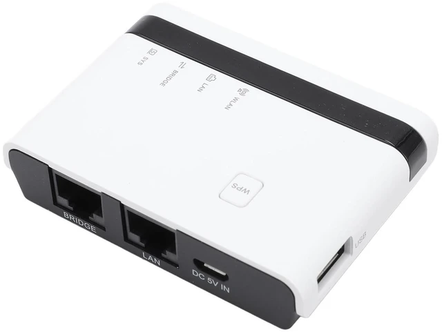 Alt view image 9 of 10 - Sanpyl USB Print Server - Allows to Share up to 4 Printers wirelessly or via Ethernet, 10/100Mbps LAN Bridge Sharing Wired Wireless Standalone Modes Print Server, Plug and Play (US Plug)