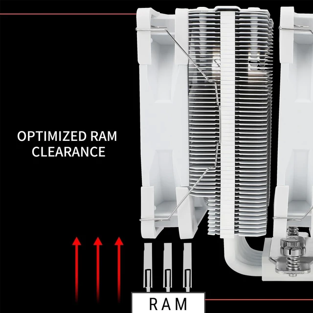 Alt view image 9 of 10 - Thermalrlght Peerless Assassin 120 White ARGB CPU Air Cooler,6 Heat Pipes,Dual TL-C12W-S PWM Fans,Aluminium Heatsink Cover,AGHP Technology,for AMD AM4 AM5/Intel LGA 115X/1851/1200/2011/1700,PC Cooler