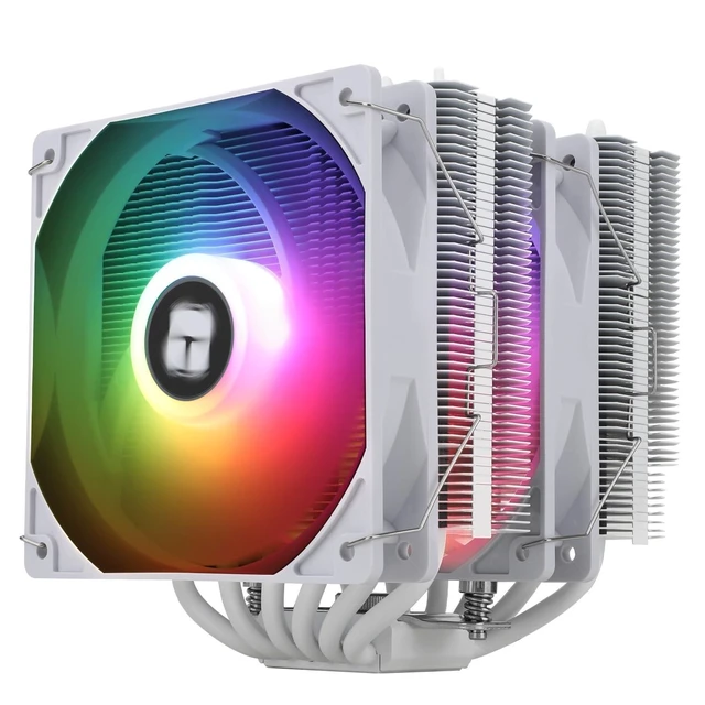 Alt view image 6 of 10 - Thermalrlght Peerless Assassin 120 White ARGB CPU Air Cooler,6 Heat Pipes,Dual TL-C12W-S PWM Fans,Aluminium Heatsink Cover,AGHP Technology,for AMD AM4 AM5/Intel LGA 115X/1851/1200/2011/1700,PC Cooler