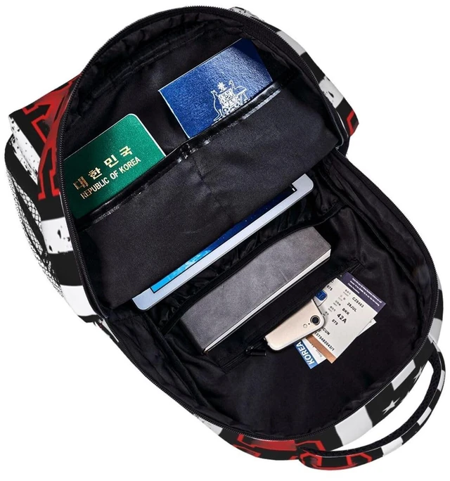 Alt view image 10 of 10 - KOSUES Hockey Stick American Flag Laptop Backpacks Double Shoulder Laptop Pack Bag Daypack Back Pack Bags Rucksack Computer Bag with Side Pockets Front Zipper Pockets For Commutes Travel
