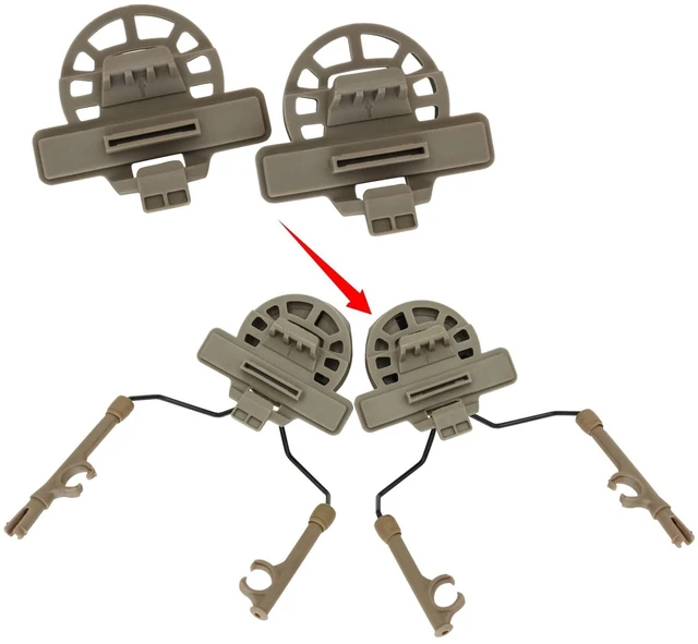 Alt view image 8 of 10 - TSVISIONCORE 1Pair Tactical Headset Helmet Adapter Accessories for Team Wendy Rail 3.0,2.0,Compatible with Comta Headset(Tan)