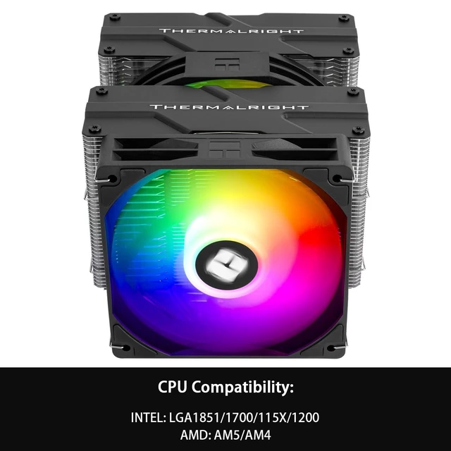 Alt view image 10 of 10 - Thermalrlght Peerless Assassin 140 SE ARGB CPU Cooler, Dual Towers 6 Heat Pipes CPU Air Cooler, Dual PWM Fans, High Performance Heat Dissipation,for AM4/AM5,Intel lga115x/1700/1851