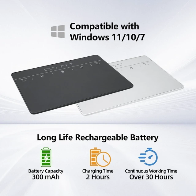 Alt view image 7 of 10 - MICROPACK Digitally Yours Wired Trackpad for Windows 7/10/11, USB Trackpad with Multi-Touch Gestures, Plug-and-Play USB Touch Pad Mouse Pad Large for PC Computers & Laptops, Black
