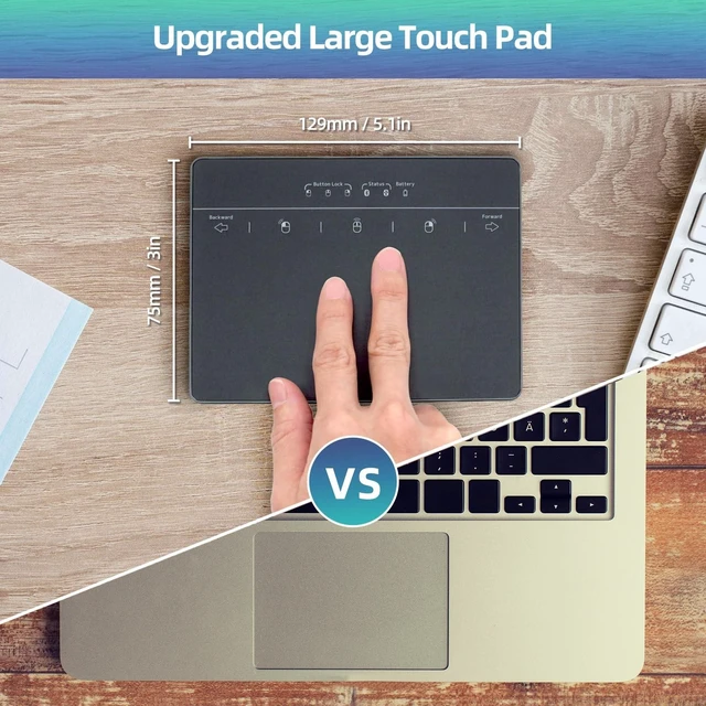 Alt view image 8 of 10 - MICROPACK Digitally Yours Wired Trackpad for Windows 7/10/11, USB Trackpad with Multi-Touch Gestures, Plug-and-Play USB Touch Pad Mouse Pad Large for PC Computers & Laptops, Black