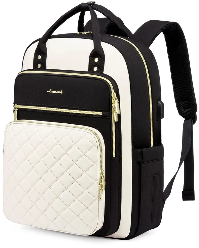 Alt view image 6 of 10 - LOVEVOOK Laptop Backpack for Women, Fashion Travel Work Commuter Backpack Purse with USB Port, Lightweight Casual Daypacks, Nurse Teacher College Computer Bag, Fit 15.6" Laptop