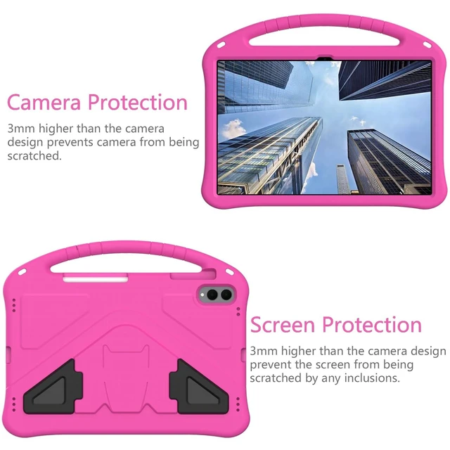 Alt view image 9 of 10 - Kwamaz for Galaxy Tab S11 Ultra 14.6 inch Case Kids 2025, with Strap, EVA Stand Kickstand Cover for Samsung S11 Ultra Tablet Case 14.6'' (Rose)