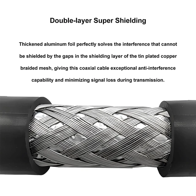 Alt view image 9 of 10 - fmuser 50ft RG8U Low Loss Coaxial Cable with 50 Impedance, Ideal for FM Transmitter, CB Radio, HAM Radio, VHF Radio, VSWR Meter and Antenna (PL259-Male to N-Male)