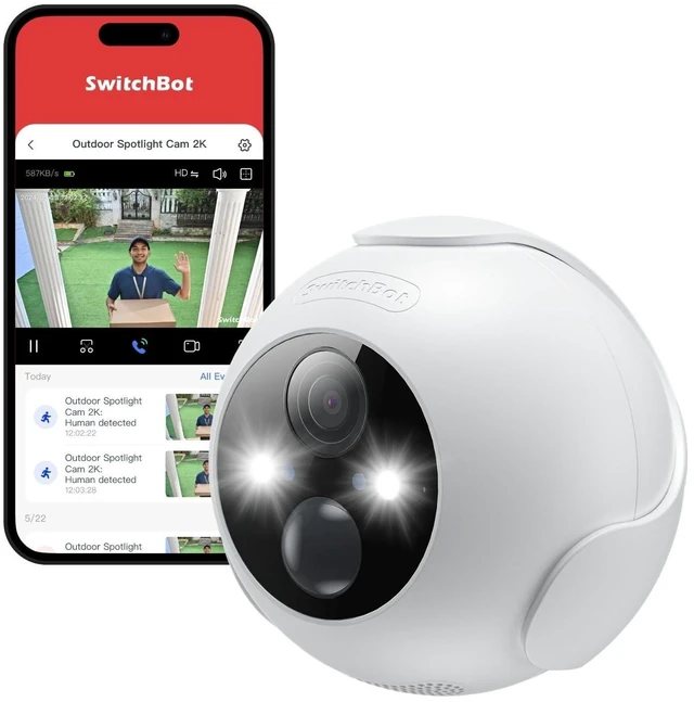 Alt view image 6 of 10 - SwitchBot Wireless Security Camera 2K, Waterproof Outdoor Camera with 10000mAh Battery Powered, Color Night Vision, AI Human/Pet Motion Detection, Alexa Compatible, 256GB Local & Cloud Dual Sto