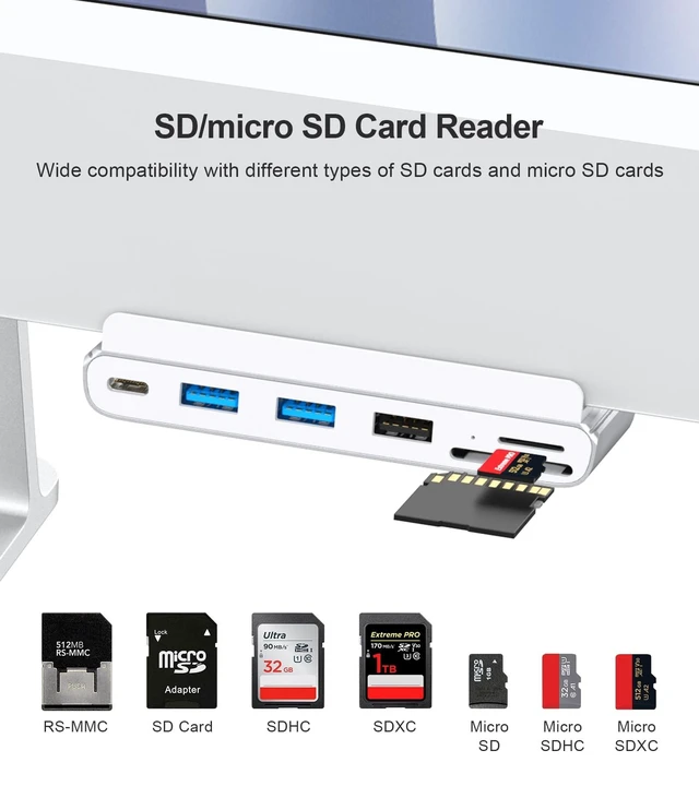 Alt view image 10 of 10 - GEWOKLIY 7-in-1 USB C Hub for iMac M1/M3/M4 - USB 3.0 5Gbps, SD/TF Card Reader, Docking Station for iMac 24 inch (M1/M3/M4)