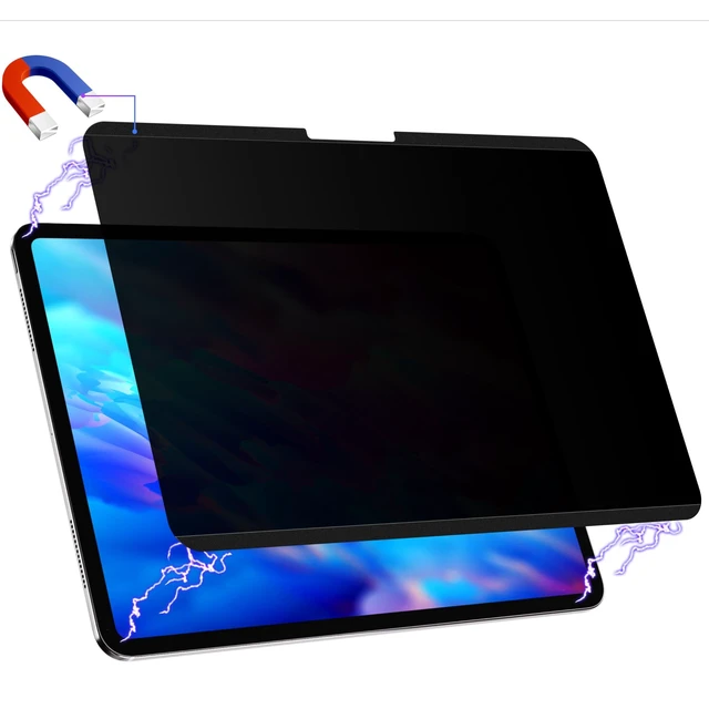 Alt view image 6 of 10 - Peslv Magnetic Privacy Screen Protector for iPad Air 11 Inch (2024-2026, M2/M3/M4), Removable Anti Blue Light Glare Spy Private Filter, High Sensitive Bubble-Free Black Security Screen