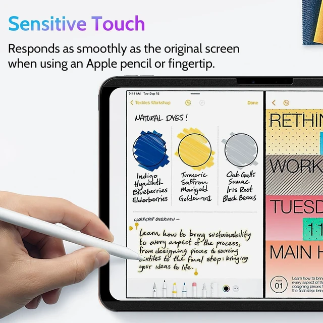 Alt view image 9 of 10 - Peslv Magnetic Privacy Screen Protector for iPad Air 11 Inch (2024-2026, M2/M3/M4), Removable Anti Blue Light Glare Spy Private Filter, High Sensitive Bubble-Free Black Security Screen