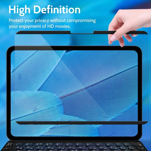 Alt view image 10 of 10 - Peslv Magnetic Privacy Screen Protector for iPad Air 11 Inch (2024-2026, M2/M3/M4), Removable Anti Blue Light Glare Spy Private Filter, High Sensitive Bubble-Free Black Security Screen