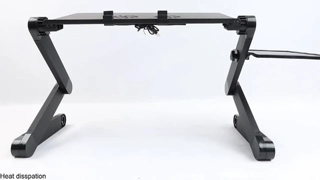 Alt view image 8 of 10 - Zippace Adjustable Lap Laptop Computer Portable CPU Cooling Fan Ergonomic Vented Table Stand Desk Tray (420 * 260mm with Mouse Pad & Double Fans, Black)
