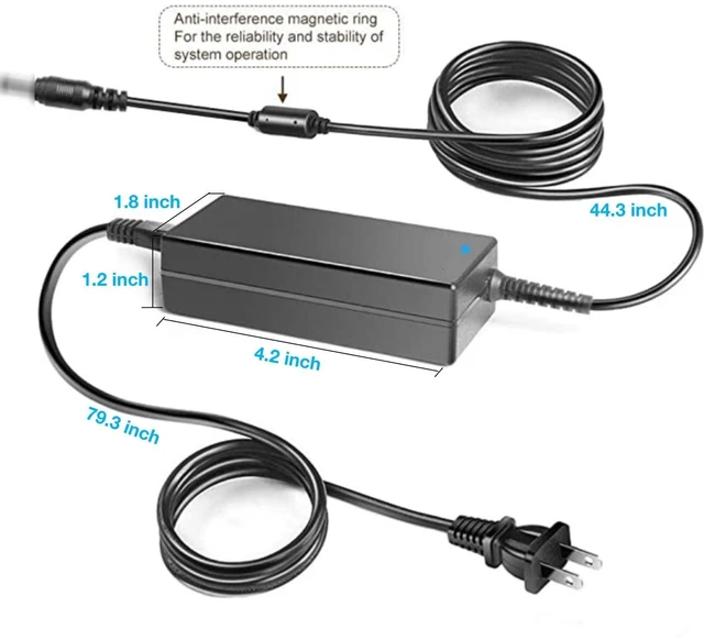 Alt view image 7 of 10 - Kircuit 19V AC/DC Adapter Compatible with Aviron Impact Touch Series Rower 21.5" 1080P Touchscreen 22-in HD Monitor Interactive Home Rowing Machine at Home Fitness Exercise Power Supply Cord Charger
