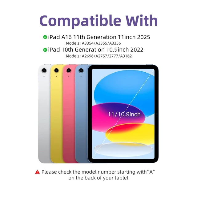 Alt view image 7 of 10 - DVWDVW for iPad 11th 10th Generation Case with Keyboard - 7 Colors Backlit Magic Keyboard for iPad 11-inch A16 2025 10th Gen 10.9 Inch 2022 (Blue)
