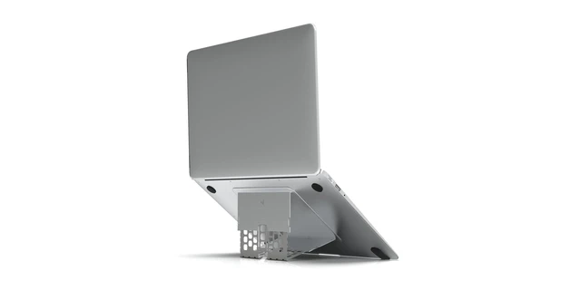 Alt view image 6 of 10 - MAJEXTAND Paper-Thin Stand for MacBook, Laptop Riser, Slim Portable Ergonomic Ventilated Stand, 6 Adjustable Heights from 2.1" to 3.6", Compatible with Laptops Up to 18, US Patented (Silver)