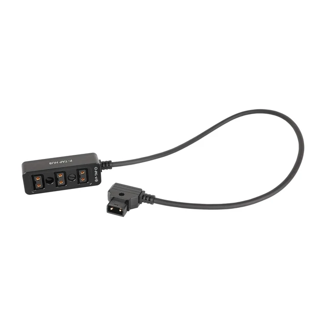 Alt view image 4 of 6 - HangTon DTAP Power Splitter Triple Cable Box Hub, D-tap Male to Female 3 Port Distributor for ARRI Camera Anton Bauer Battery Ronin 2 1/4" Mount (50cm, Black)