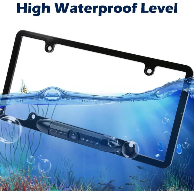 Alt view image 7 of 10 - Goodsby Backup HD Camera Frame License Plate Rear View Night Vision Waterproof Compatible with Alpine Car Radio iLX-F409 iLX-F409 ILX-F509 ILX-W650 ILX-W650 INE-W960 INE-W970HD IVE-W535HD Black