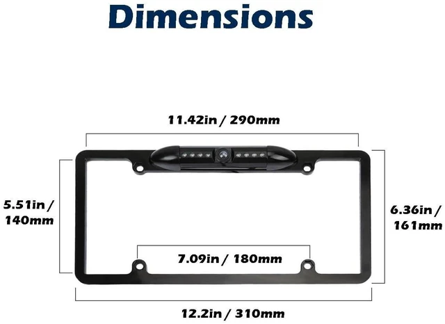 Alt view image 8 of 10 - Goodsby Backup HD Camera Frame License Plate Rear View Night Vision Waterproof Compatible with Alpine Car Radio iLX-F409 iLX-F409 ILX-F509 ILX-W650 ILX-W650 INE-W960 INE-W970HD IVE-W535HD Black