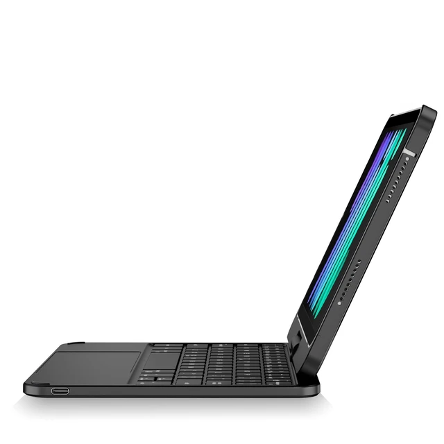 Alt view image 8 of 10 - pekarejue Keyboard Case for Apple iPad mini 7th Gen (A17 Pro)/ iPad mini 6th Generation: Compact Smart Rotatable Cover Multi-Touch Trackpad, RGB Backlight for Kids and Students, Black