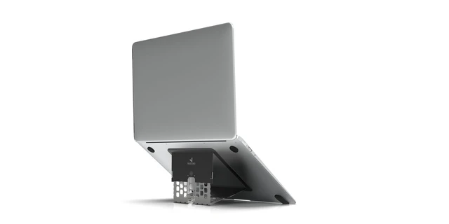 Alt view image 6 of 10 - MAJEXTAND Paper-Thin Stand for MacBook, Laptop Riser, Slim Portable Ergonomic Ventilated Stand, 6 Adjustable Heights from 2.1" to 3.6", Compatible with Laptops Up to 18, US Patented (Black)